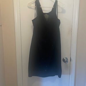 Black sequined city triangles dress, size 16, not altered